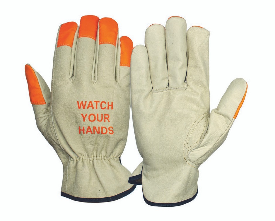 GRAIN COWHIDE DRIVER WATCH YOUR HANDS - Leather Gloves